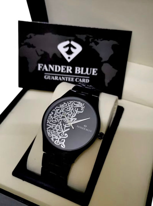 Fanderblue Orion Steel – Luxury Black Dial Watch with Silver Accents for Men